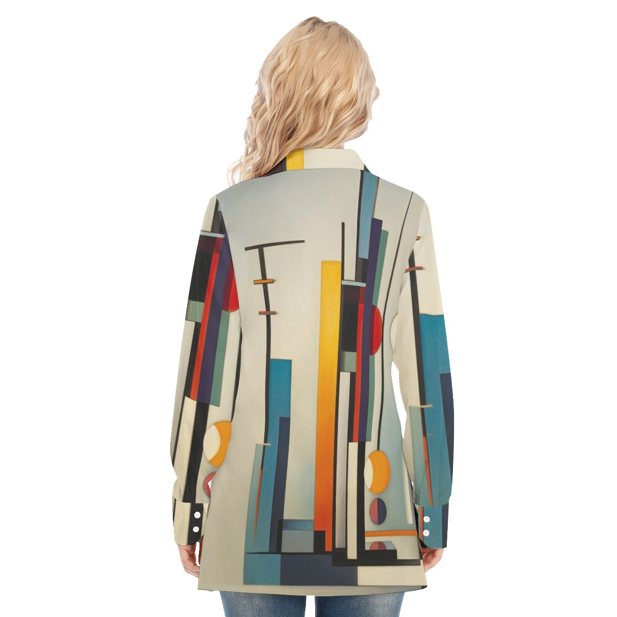 3R9G3 All-Over Print Women's Long Shirt |115GSM 98% Cotton and 2% spandex
