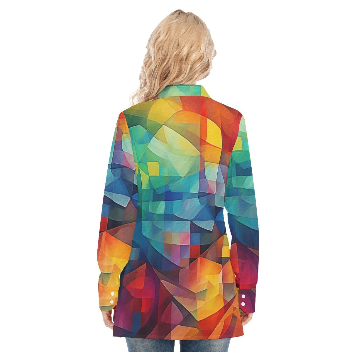 3R9EV All-Over Print Women's Long Shirt |115GSM  98% Cotton and 2% spandex