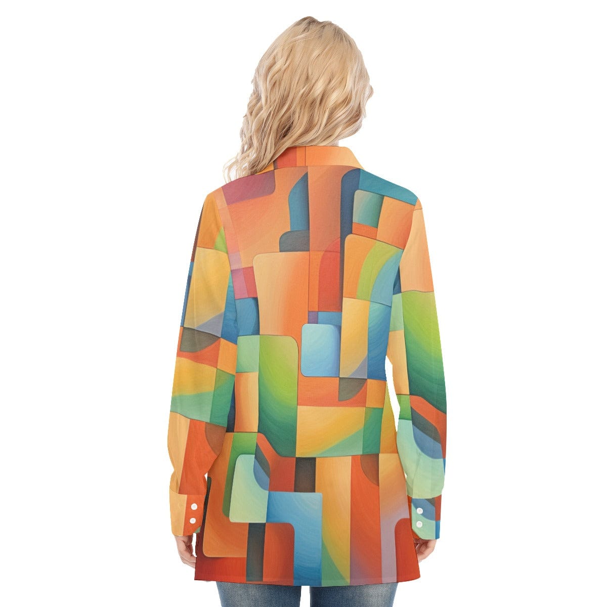 3R9ER All-Over Print Women's Long Shirt |115GSM 98% Cotton and 2% spandex