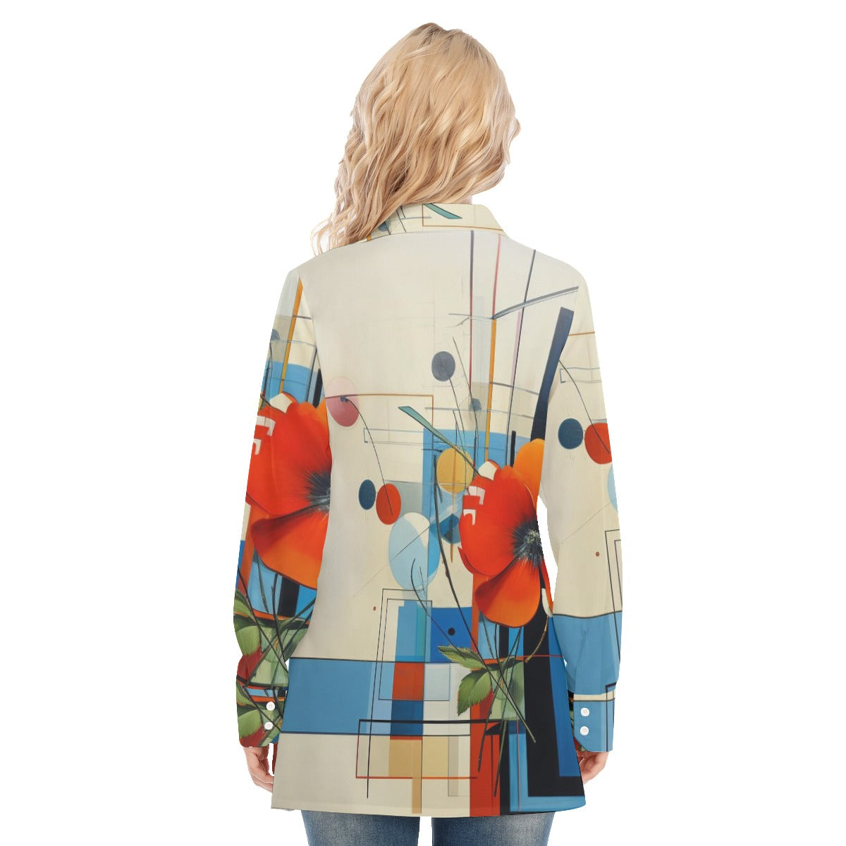 3R9GC All-Over Print Women's Long Shirt |115GSM 98% Cotton and 2% spandex