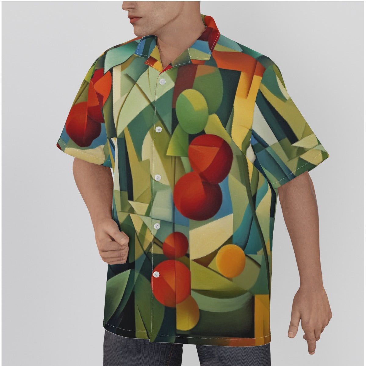 3QYNN All-Over Print Men's Hawaiian Shirt With Button Closure |115GSM Cotton poplin