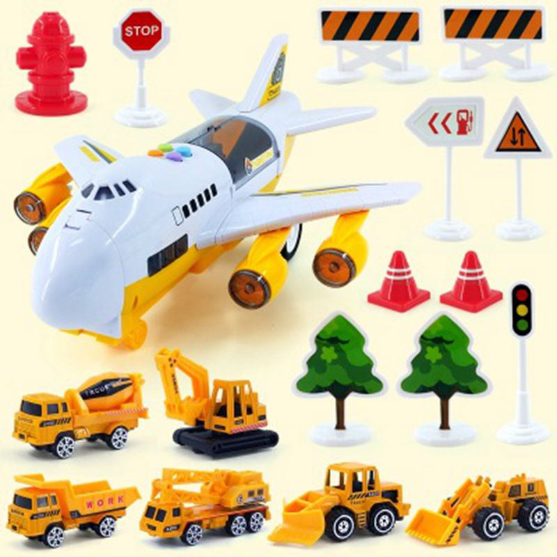 Early education sound and light track toy airliner