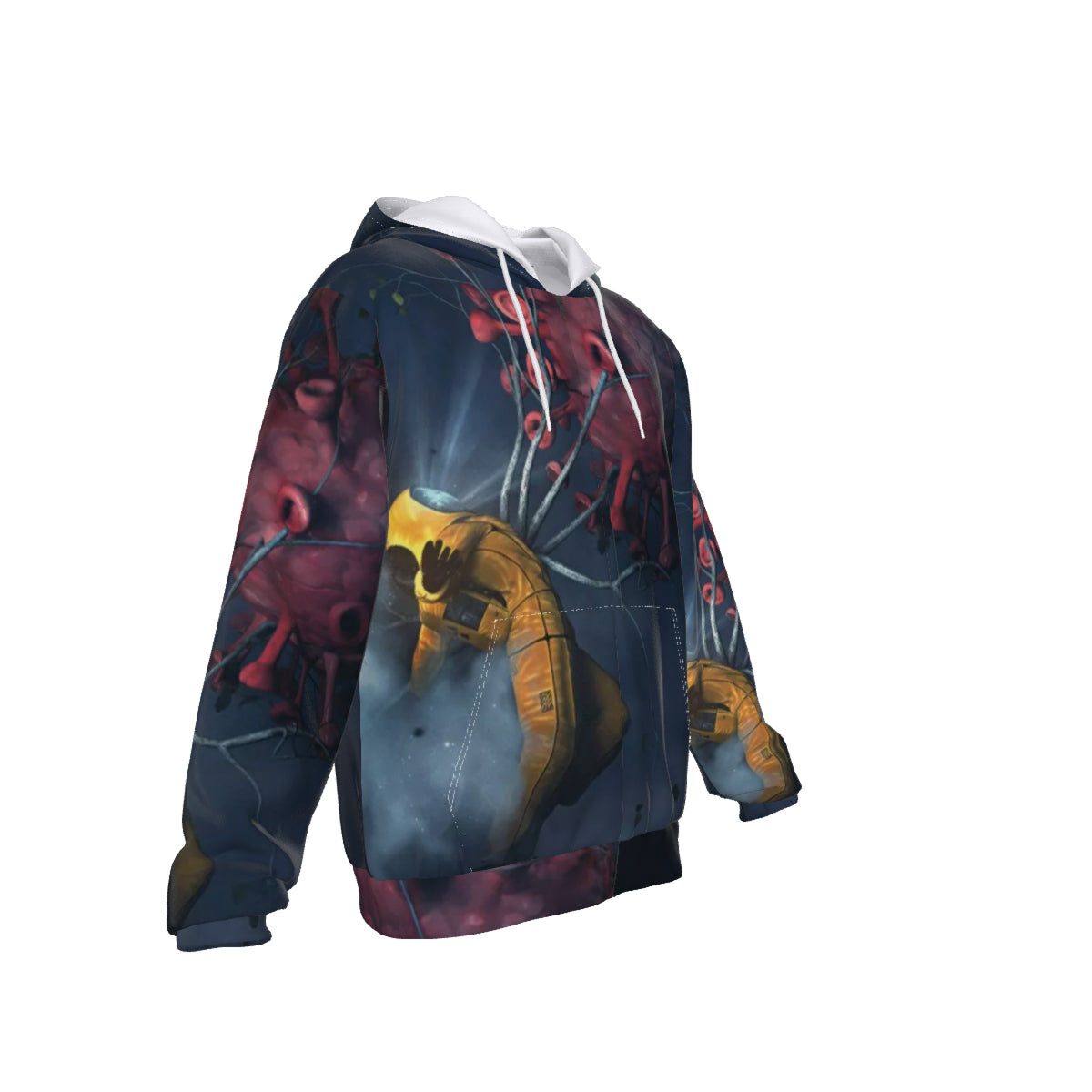 All-Over Print Zip Up Hoodie With Pocket