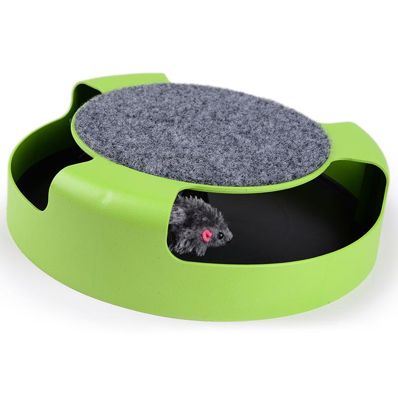 Cat  Catch The Mouse Moving Plush Toy Scratching Claw Care Mat Play