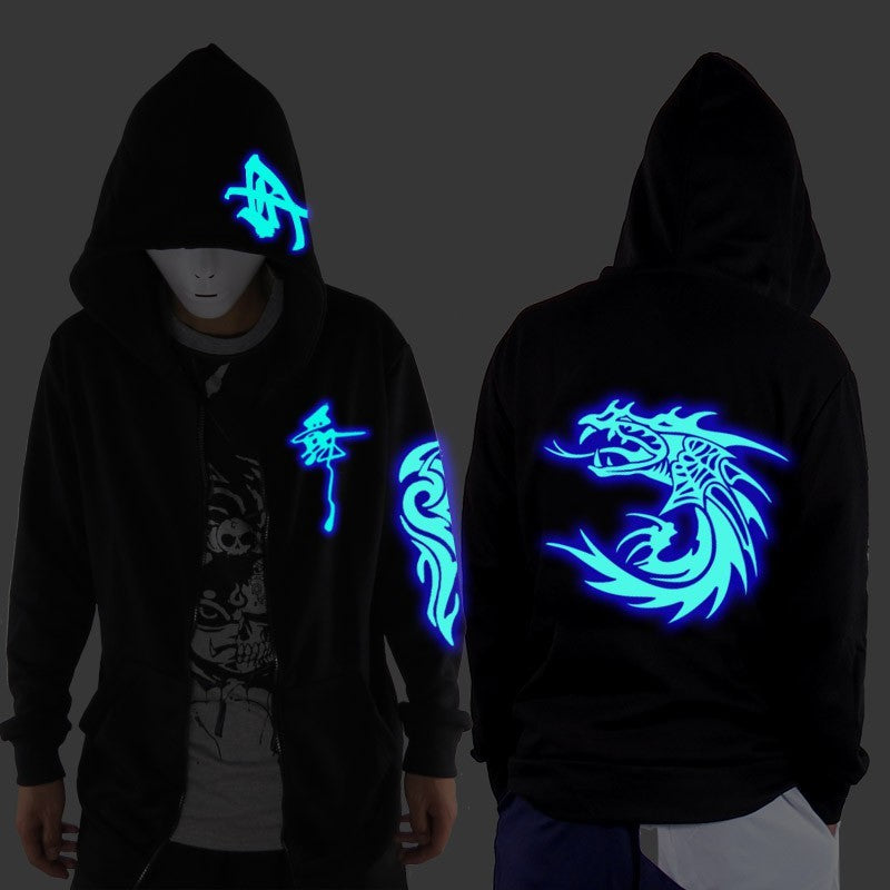 Glowing in The Night Fauce Hoodie Blue