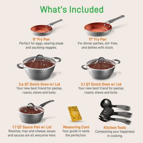 NutriChef NCCW11GD Diamond Home Kitchen Cookware Set (Silver)