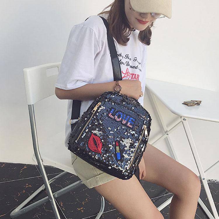 Charming  Festivals Color Changing Shinning Sequined Women Backpack