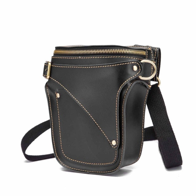 Crazy Horse Leather Small  Drop Leg Bag