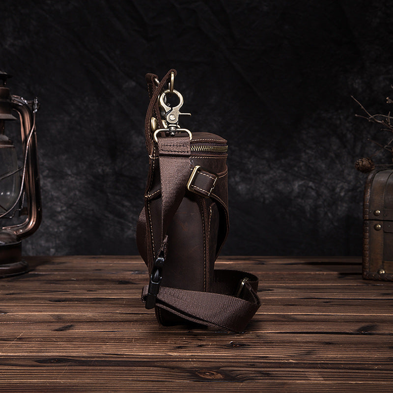 Crazy Horse Leather Small  Drop Leg Bag