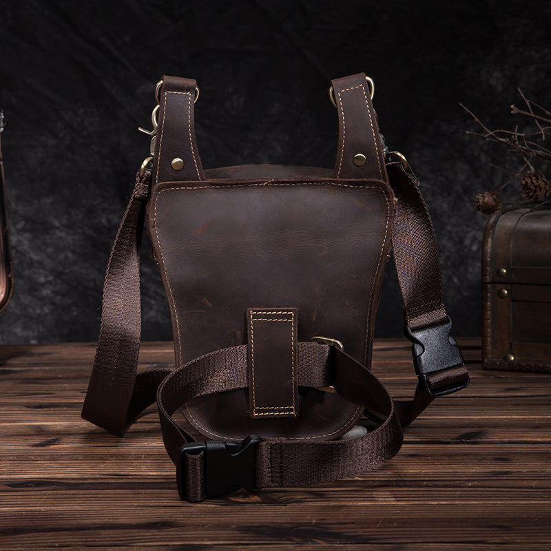 Crazy Horse Leather Small  Drop Leg Bag