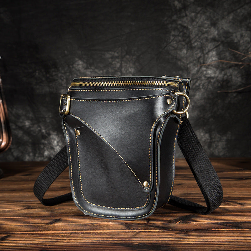 Crazy Horse Leather Small  Drop Leg Bag