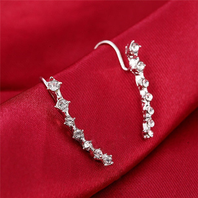 New Fashion Crystal Rhinestone Ear Cuff Wrap Stud Clip Earrings for Women