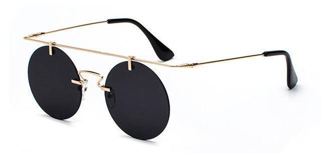 Super Light Weight  Rimless Round Sunglasses