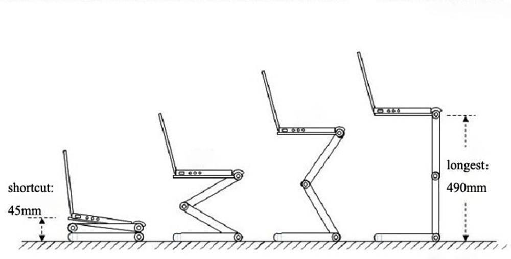 Adjustable Aluminum Laptop Desk  With Mouse Pad