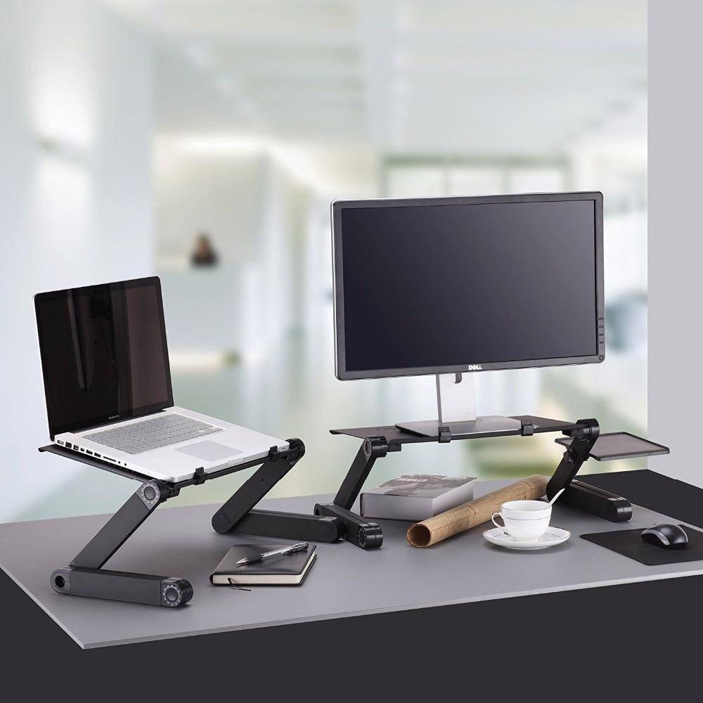 Adjustable Aluminum Laptop Desk  With Mouse Pad
