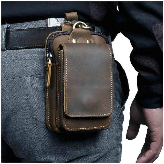 Real Leather Small Waist Belt Bag  for Phones