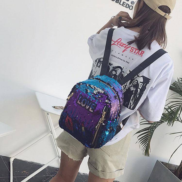 Charming  Festivals Color Changing Shinning Sequined Women Backpack
