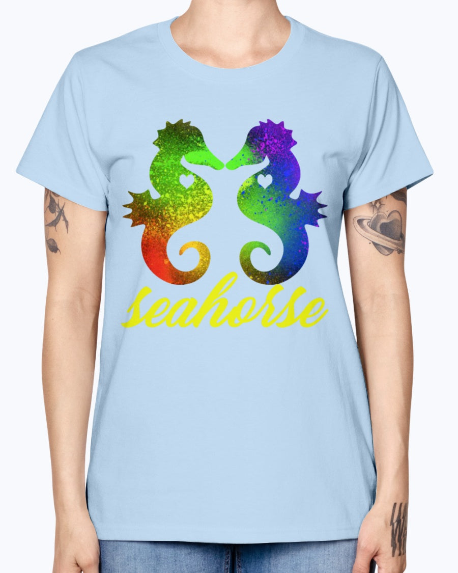 Gildan Ladies Missy T-Shirt   Love Seahorse Shirt