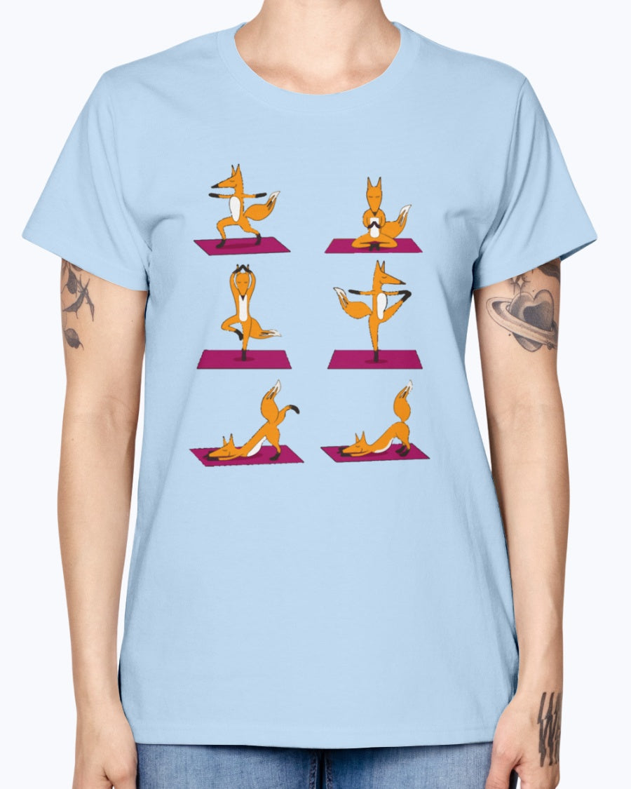Gildan Ladies Missy T-Shirt 16 colors    FOX YOGA LOVE
