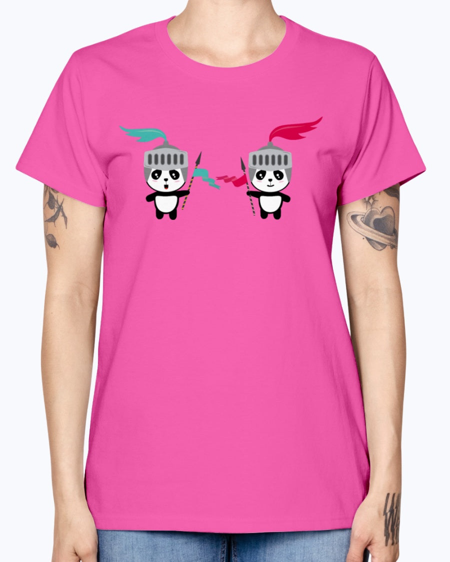 Gildan Ladies Missy T-Shirt. Cutest Panda Knights Baby & Toddler Shirts