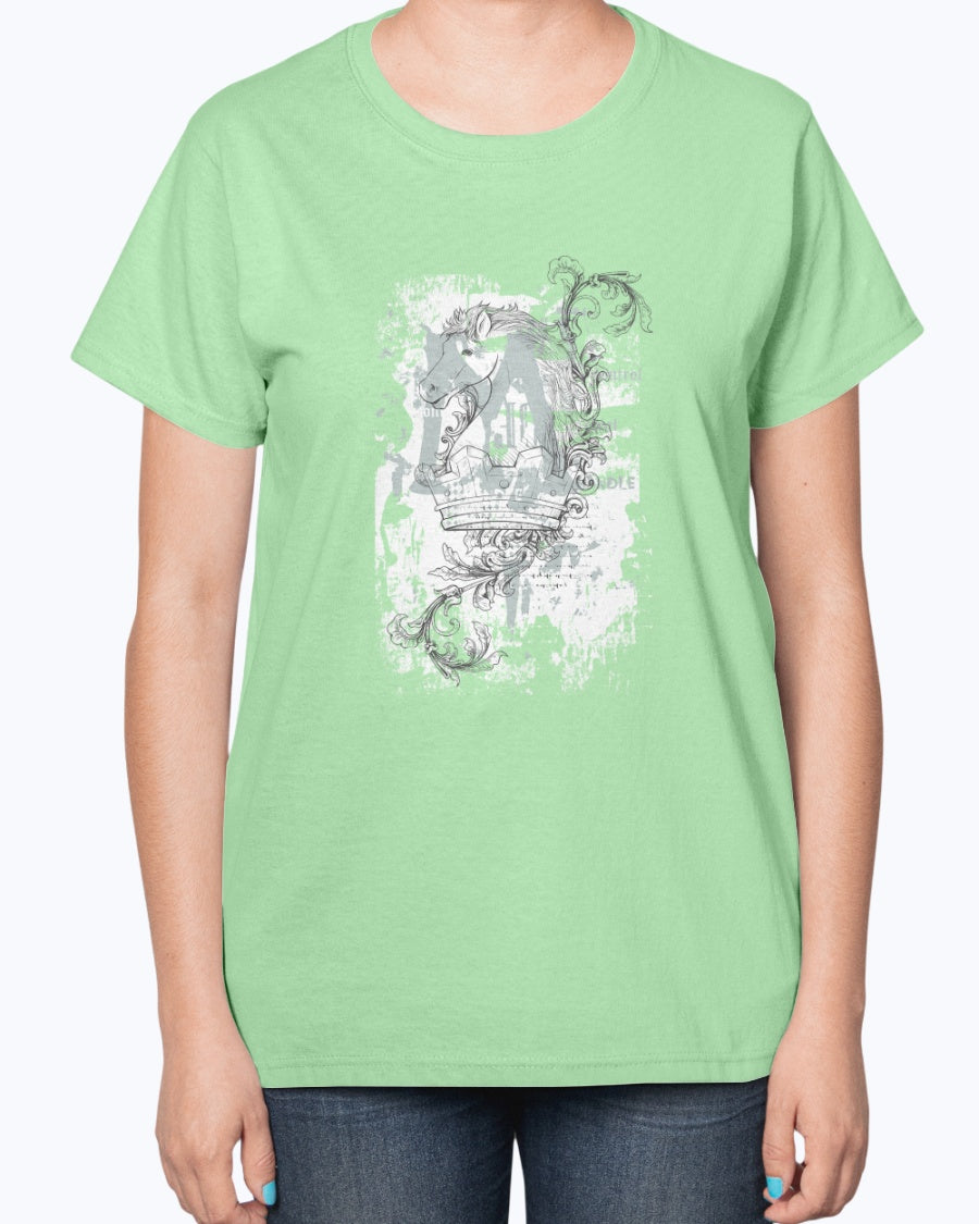 Gildan 2000L Ultra Cotton Ladies T-Shirt 14 colors Light    Crown and horse