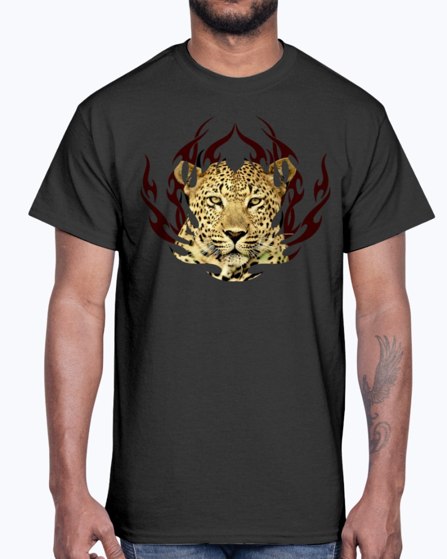 Men's Gildan Ultra Cotton T-Shirt 12 Dark colors.  Leopard