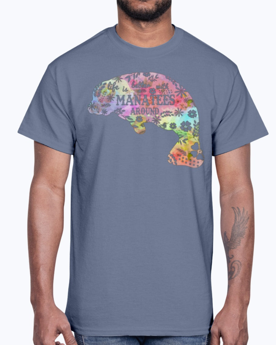 G2000 Unisex Ultra Cotton T-Shirt 12 Colors. Life Is Better With Manatees