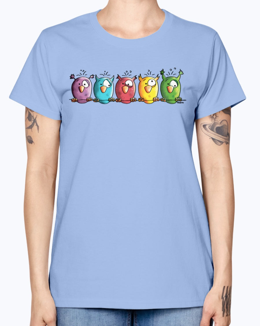 Gildan Ladies Missy T-Shirt 16 colors    Funny Owls