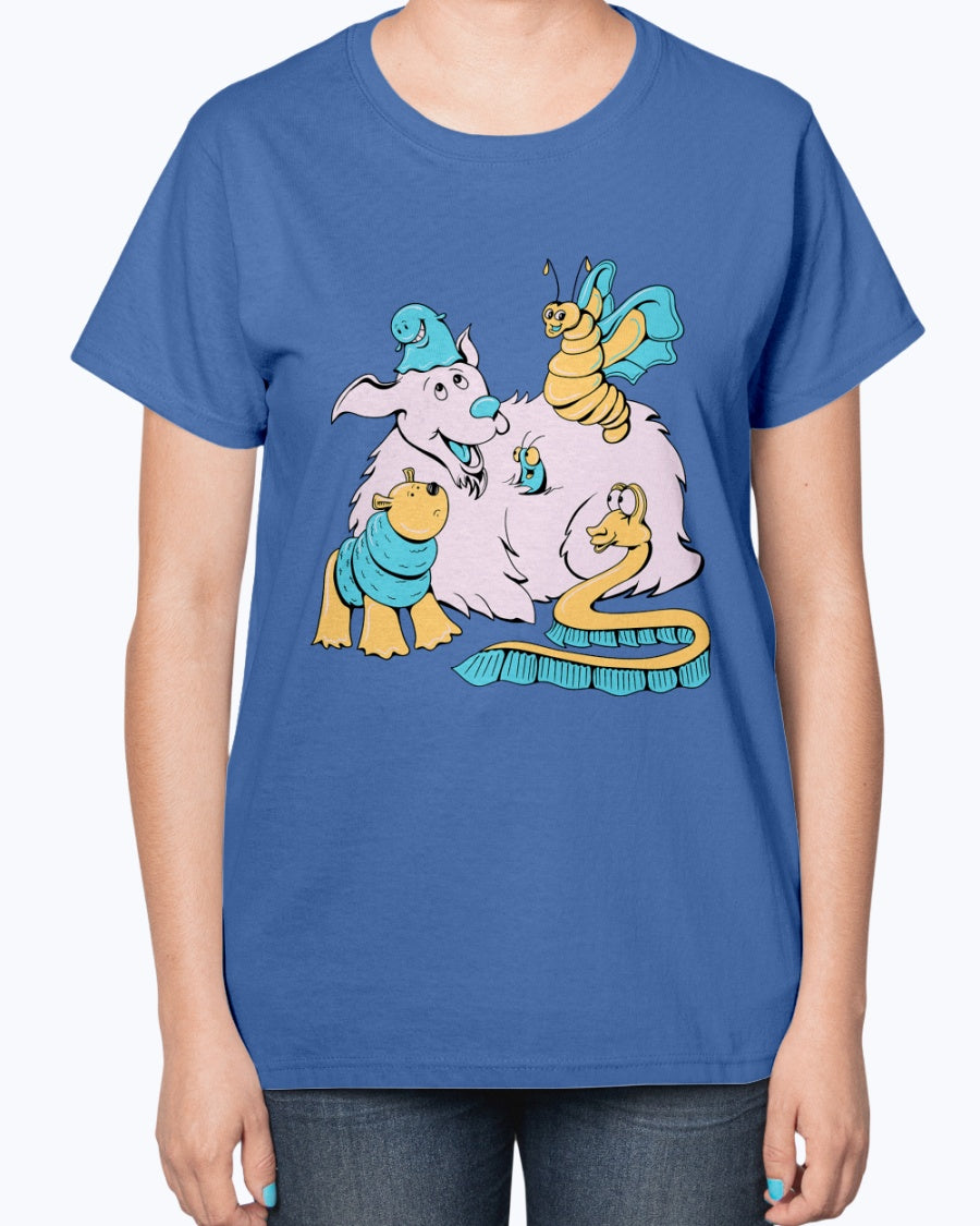 Gildan 2000L Ultra Cotton Ladies T-Shirt 13 colors Dark   Funny animals  Design-18