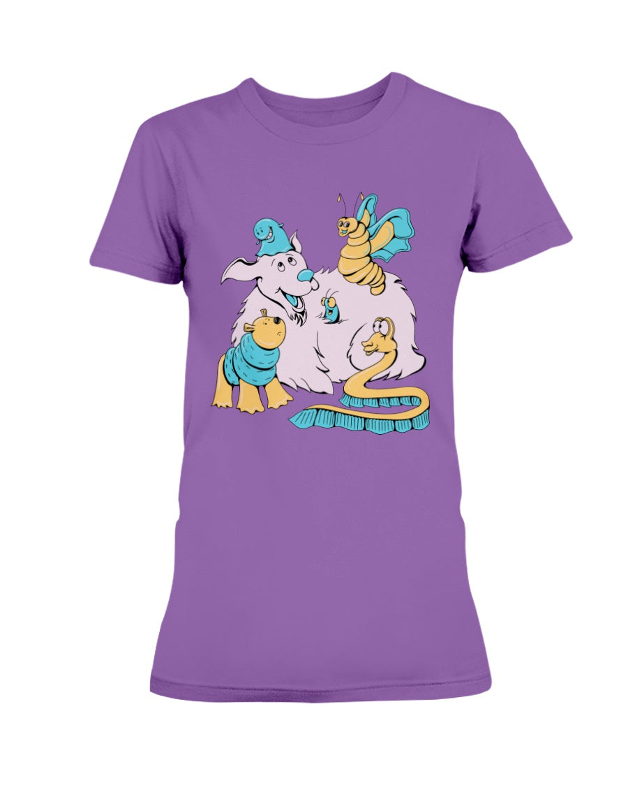 Gildan Ladies Missy Cotton T-Shirt My Happy Dog