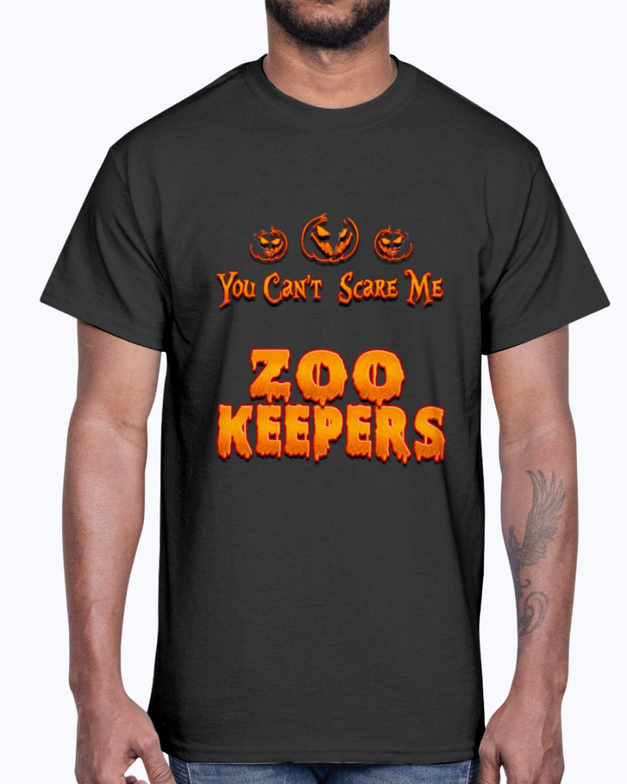 Men's Gildan Ultra Cotton T-Shirt .You Can't Scare Me I Am A Zoo Keepers Halloween