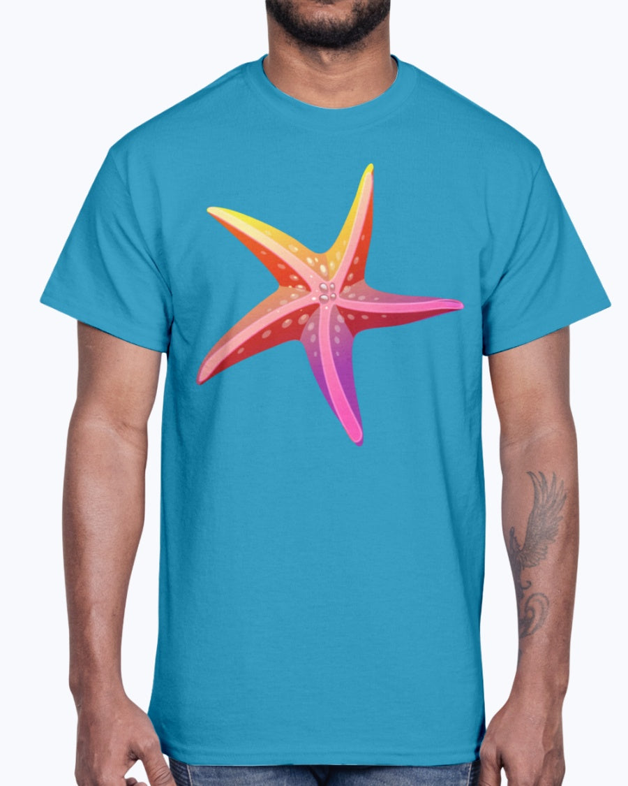 Men's Gildan Ultra Cotton T-Shirt . Sea starfish vector image cool art awesome drawing
