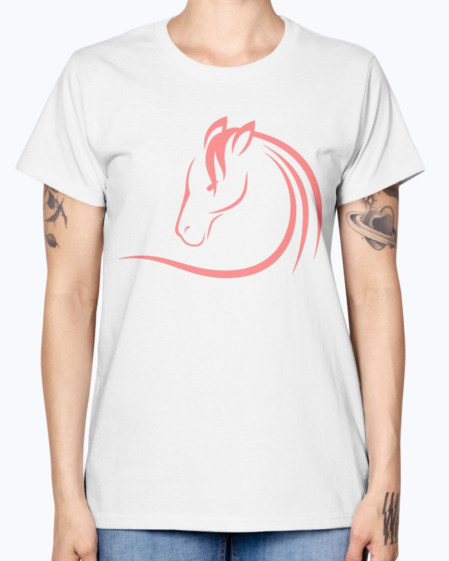 Gildan Ladies Missy T-Shirt . Horse head