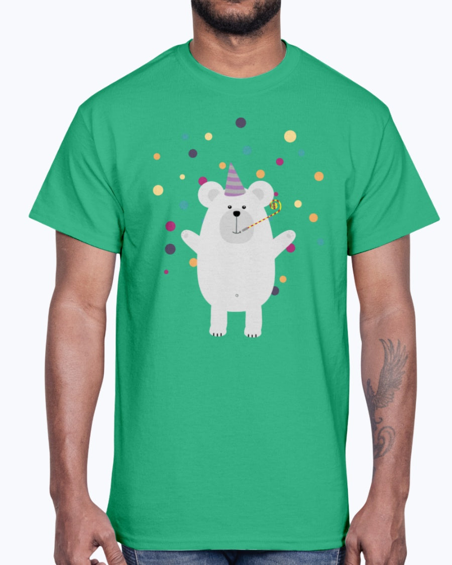 G2000 Unisex Ultra Cotton T-Shirt 12 Colors   Party Polar Bear  Big & Tall.