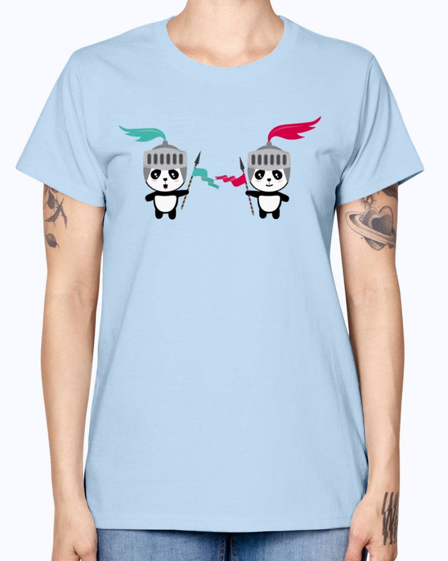 Gildan Ladies Missy T-Shirt. Cutest Panda Knights Baby & Toddler Shirts