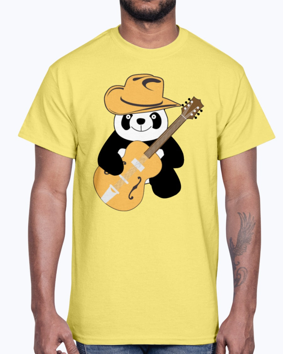 Men's Gildan Ultra Cotton T-Shirt  Funny panda with guitar