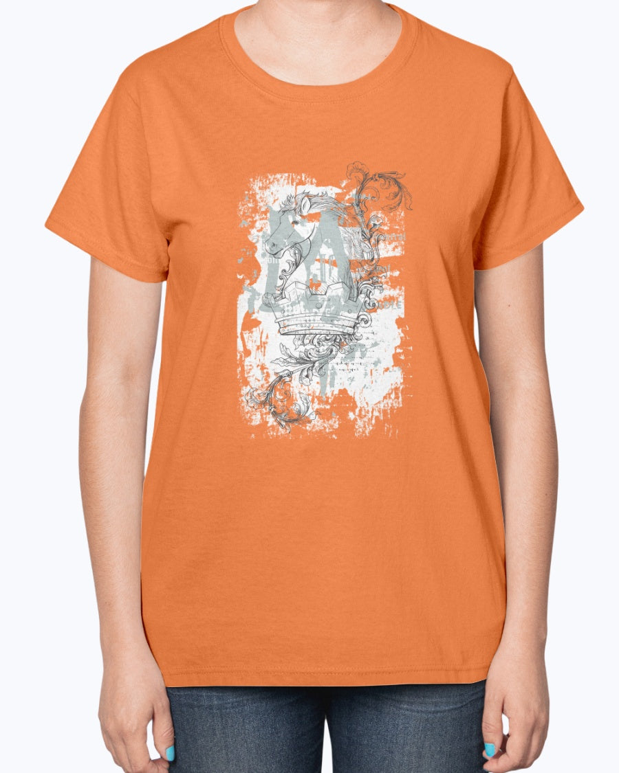 Gildan 2000L Ultra Cotton Ladies T-Shirt 14 colors Light    Crown and horse