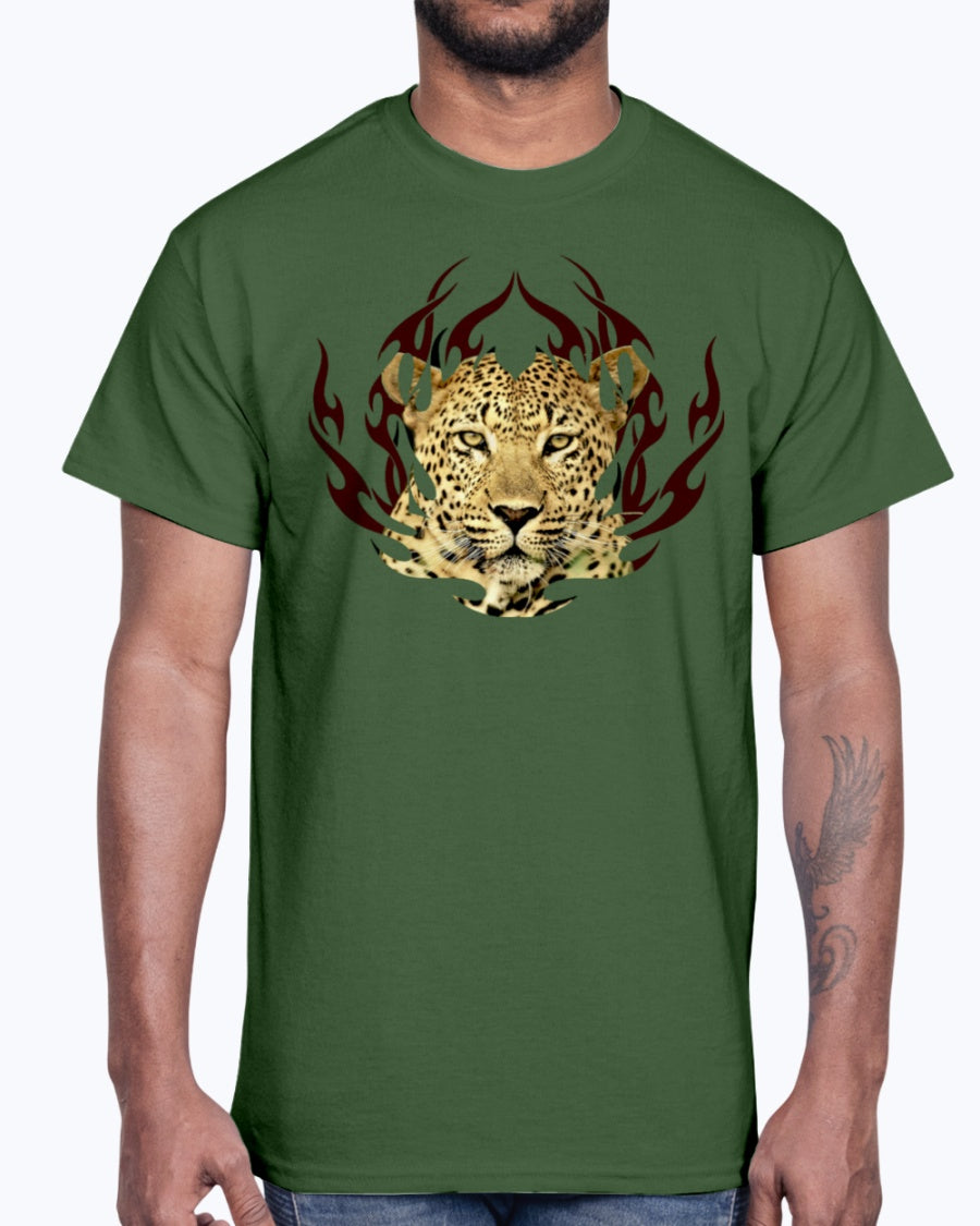 Men's Gildan Ultra Cotton T-Shirt 12 Dark colors.  Leopard