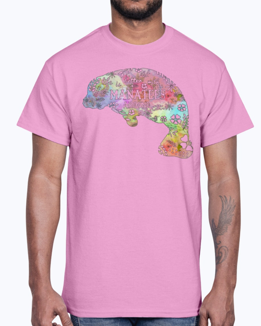 G2000 Unisex Ultra Cotton T-Shirt 12 Colors. Life Is Better With Manatees