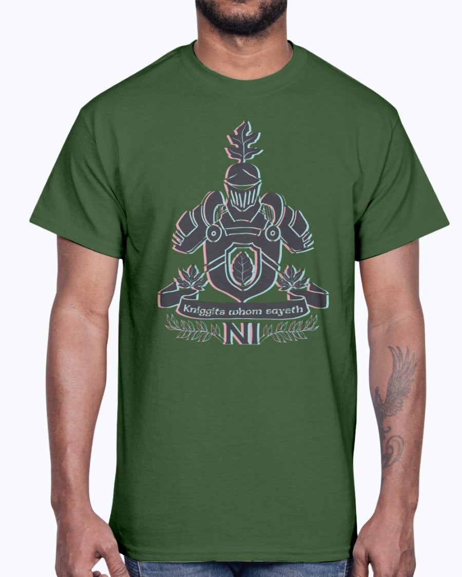 Men's Gildan Ultra Cotton T-Shirt 12 Dark colors. Kniggits from sayeth, design-925