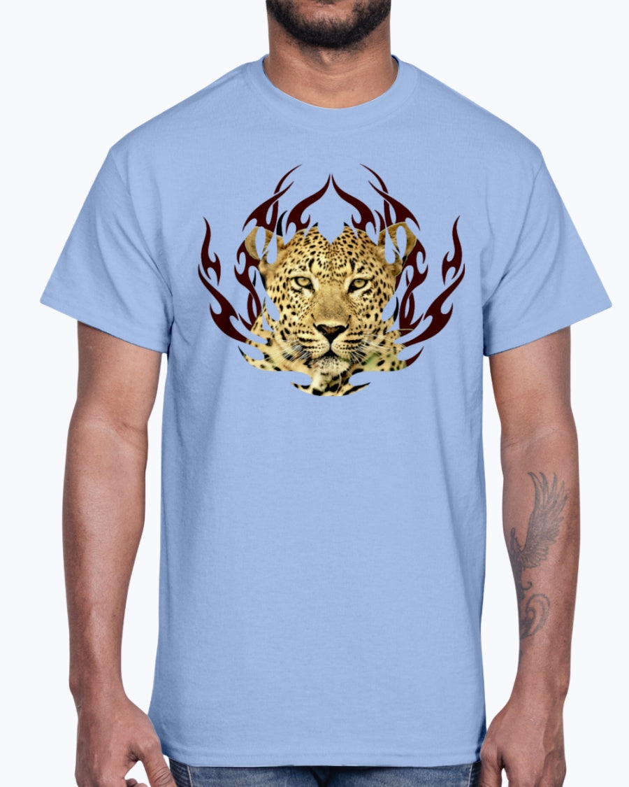 Men's Gildan Ultra Cotton T-Shirt 12 Dark colors.  Leopard