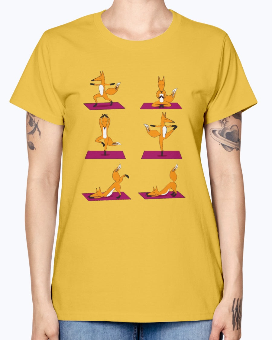 Gildan Ladies Missy T-Shirt 16 colors    FOX YOGA LOVE
