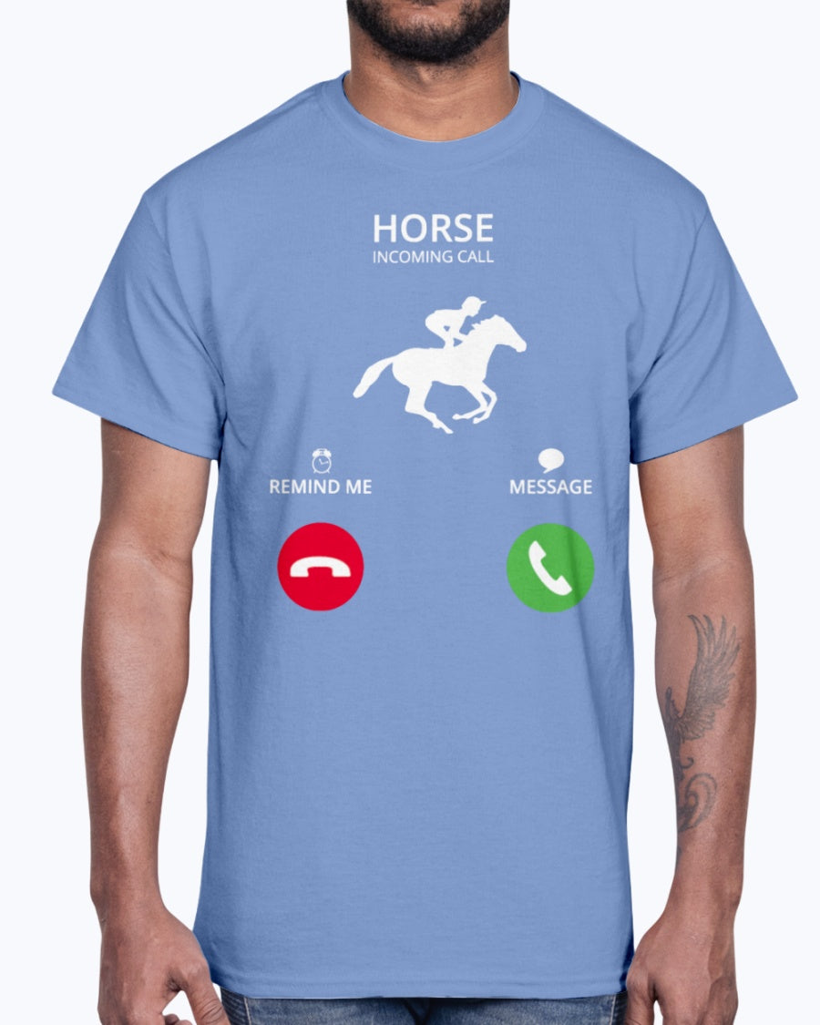 Men's Gildan Ultra Cotton T-Shirt .Call mobile anruf horsewoman riding horse