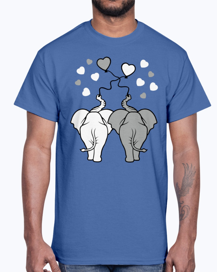 Men's Gildan Ultra Cotton T-Shirt    Asphalt elephants in love