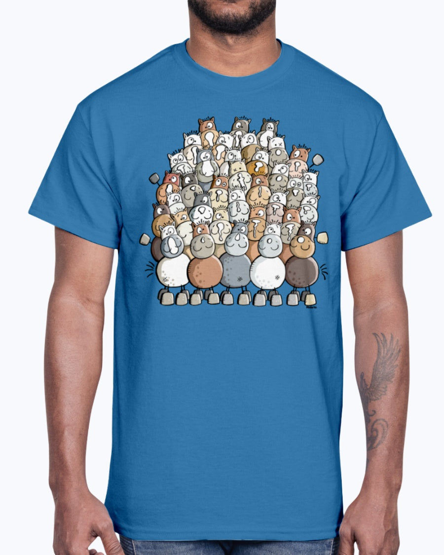 Men's Gildan Ultra Cotton T-Shirt   Colorful pile of horses