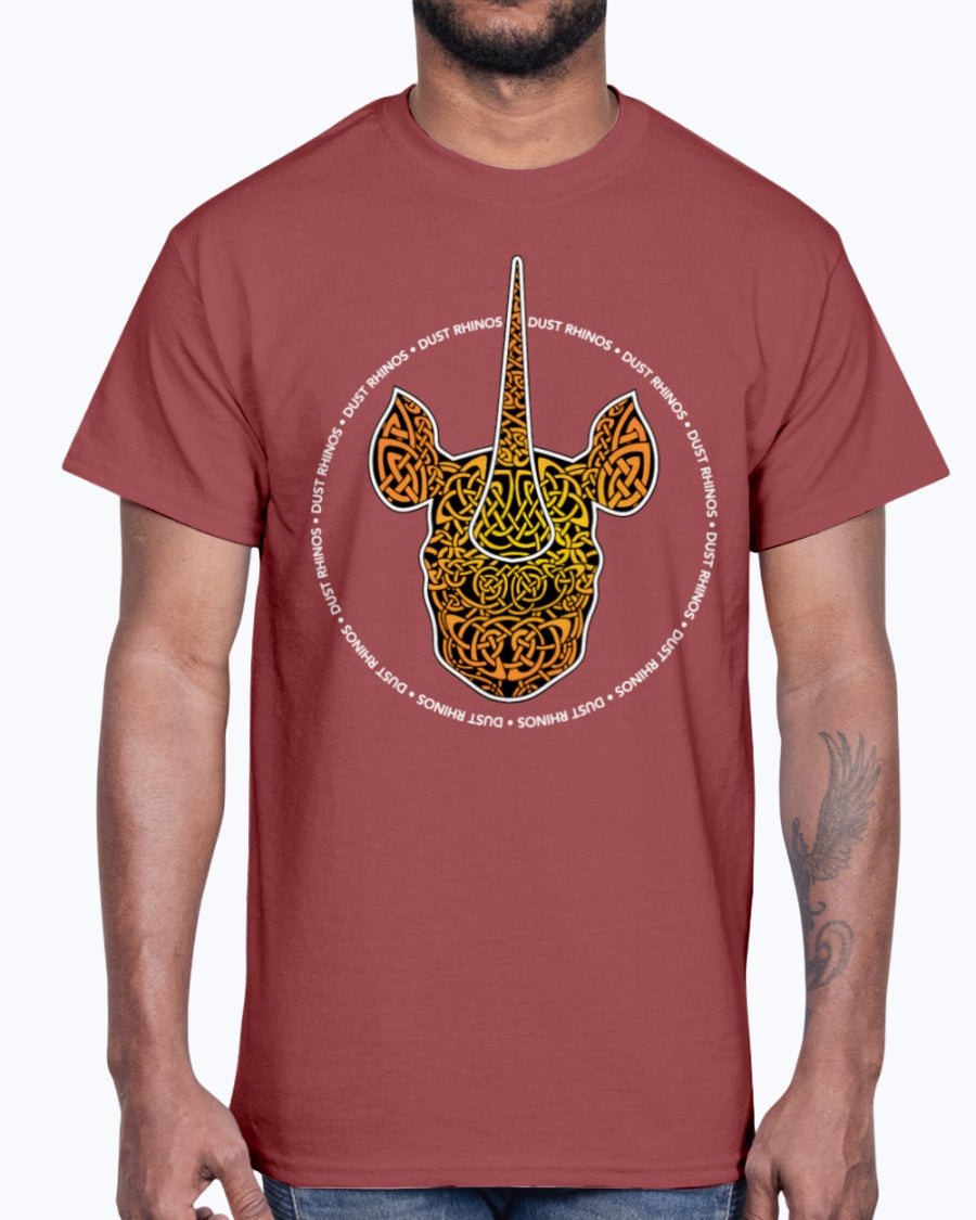 G2000 Unisex Ultra Cotton T-Shirt 12 Colors.  Dust Rhinos Orange Knotwork