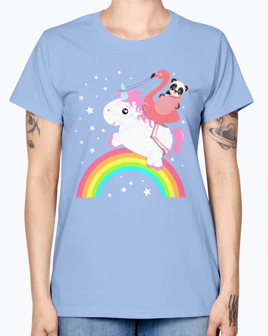 Gildan Ladies Missy T-Shirt  Cute Funny Unicorn Flamingo Panda Rainbow