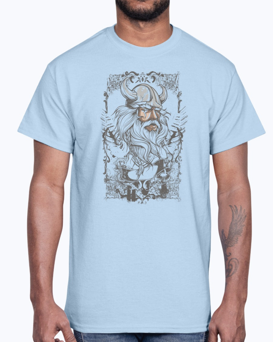 Men's Gildan Ultra Cotton T-Shirt 11 Light coloros       Viking -design-689