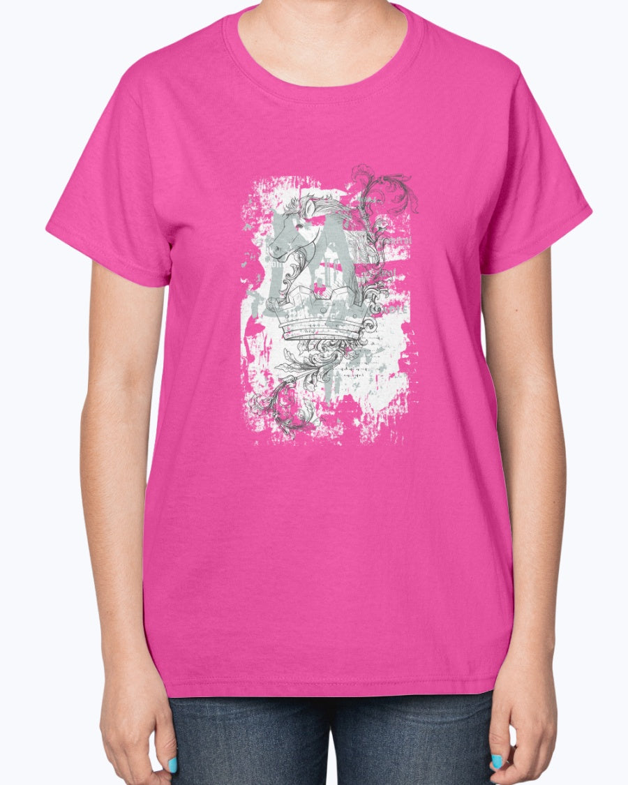 Gildan 2000L Ultra Cotton Ladies T-Shirt 14 colors Light    Crown and horse