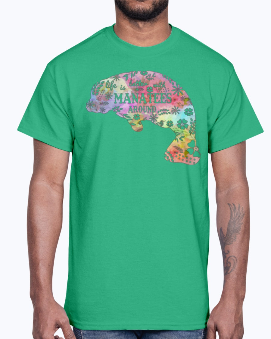 G2000 Unisex Ultra Cotton T-Shirt 12 Colors. Life Is Better With Manatees